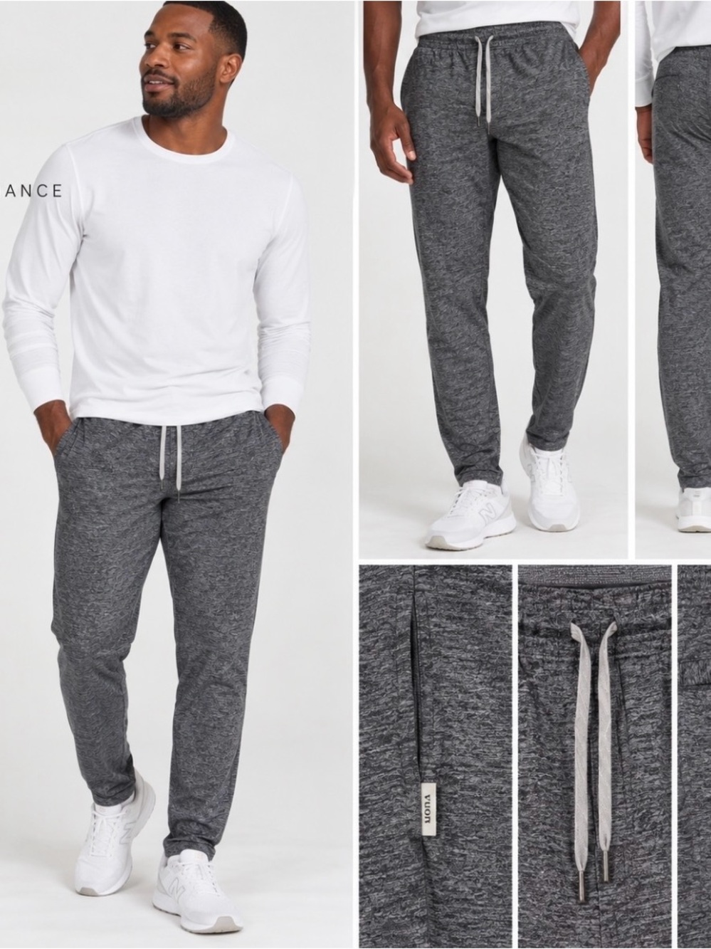 Vuori Ponto Performance Pants Men’s Medium Charcoal Heather